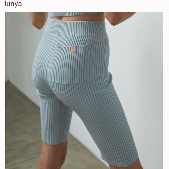 NWOT LUNYA Cozy Cotton Silk Ribbed Bike Short and Tank Top - Picture 2 of 14